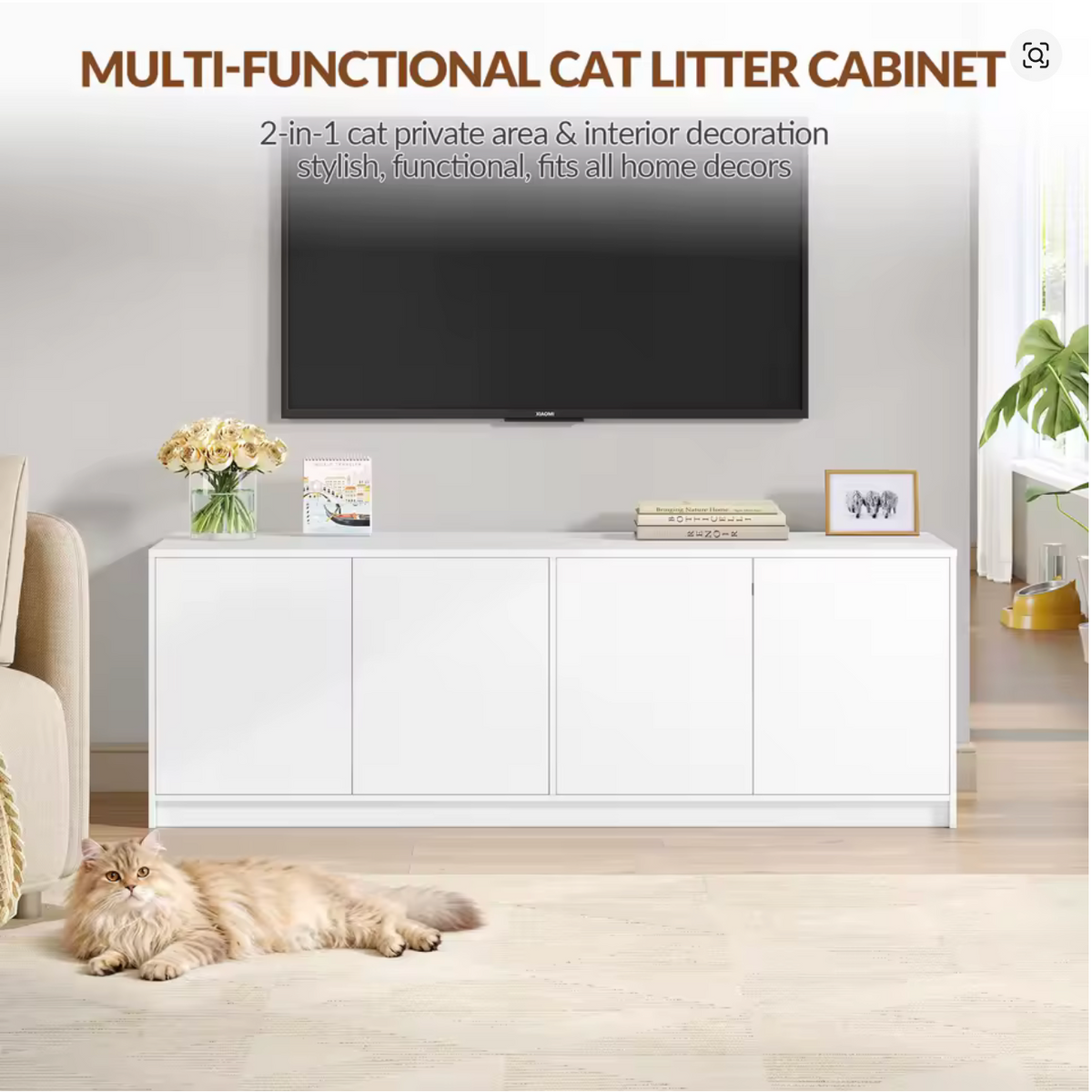 Meuble Cache-Litière Chat XXL — Stockholm — Maison Féline